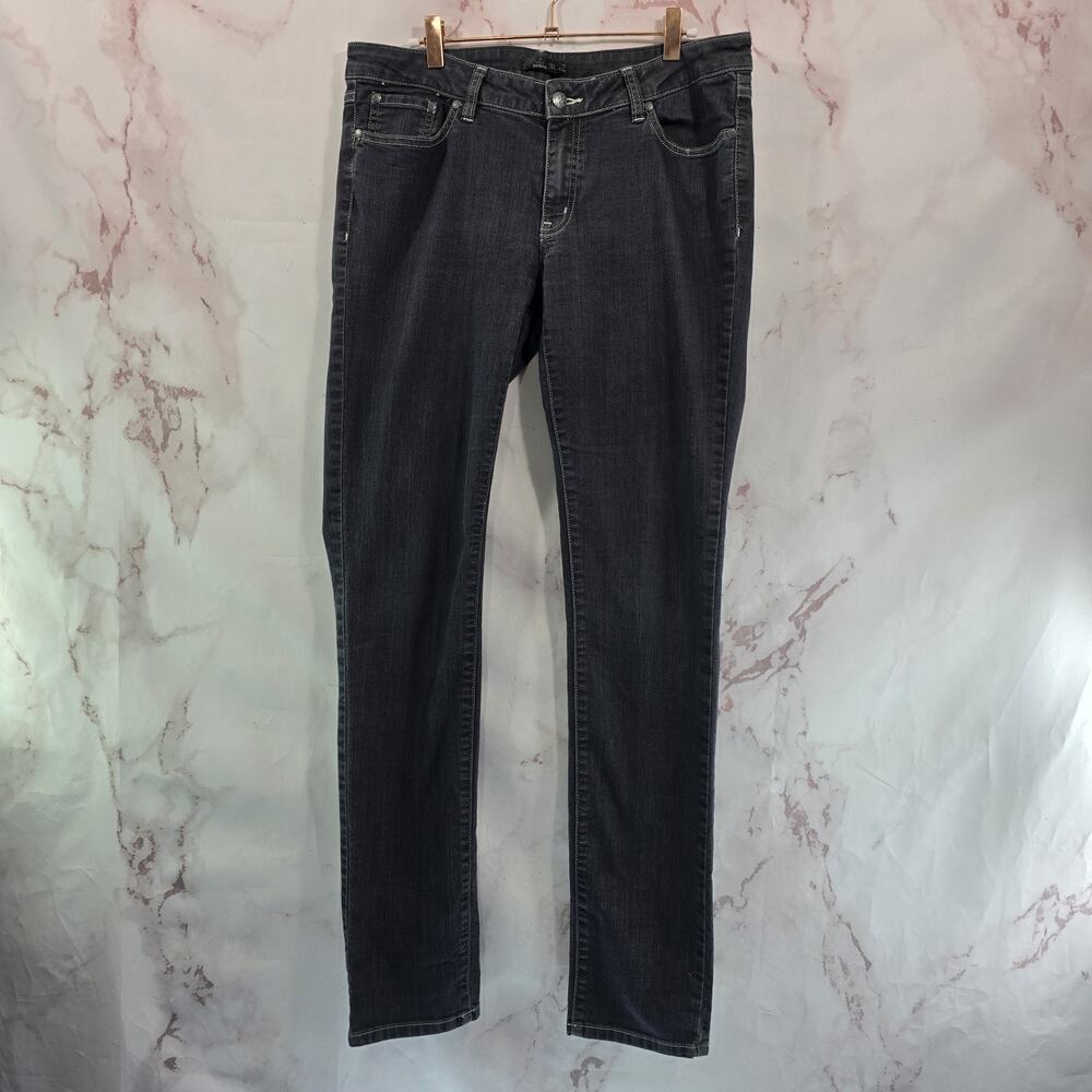 Prana Jeans Womens 12 31 X 31 Black Denim Skinny Dark Wash Organic Cotton